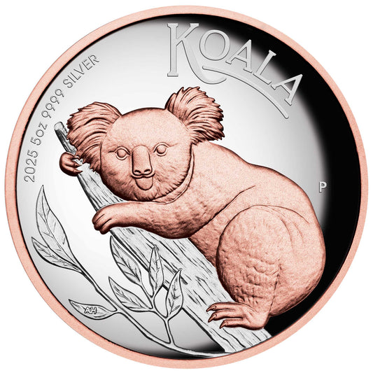 Australian Koala 2025 5oz Silver Proof High Relief Gilded Coin