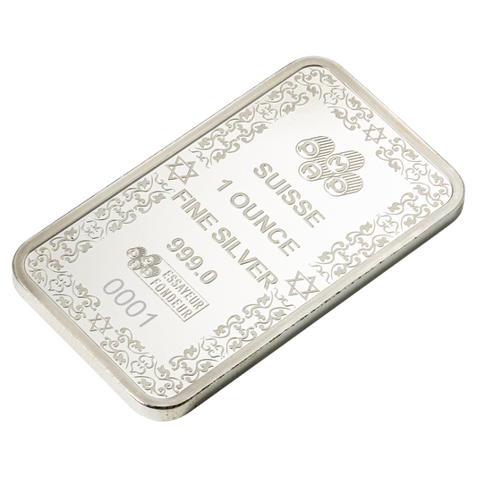 1oz Pure Silver Prooflike Bar - Star of David